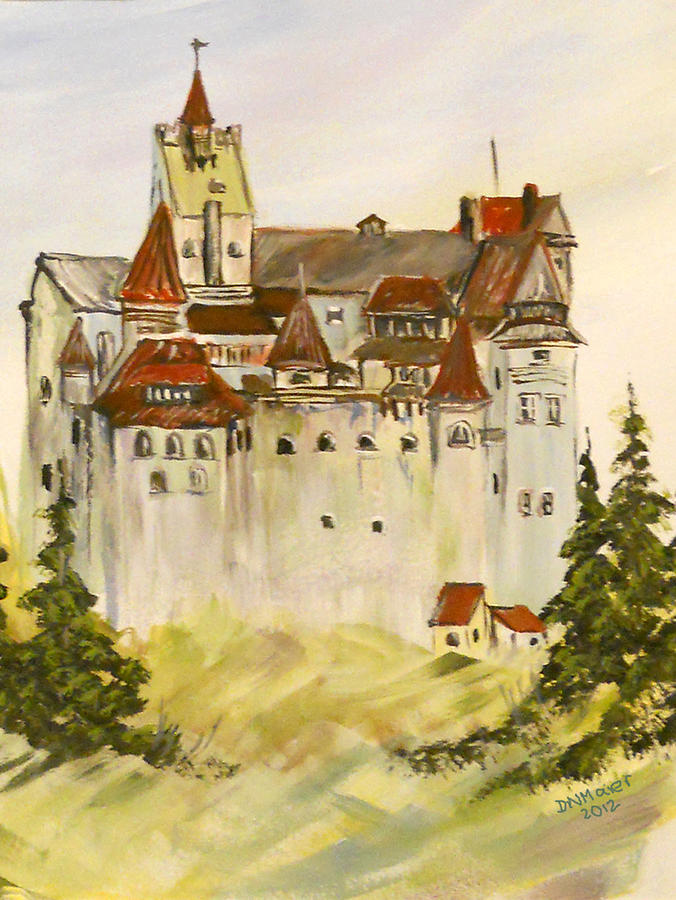 Draculas Castle in Bran Romania Painting by Dorothy Maier