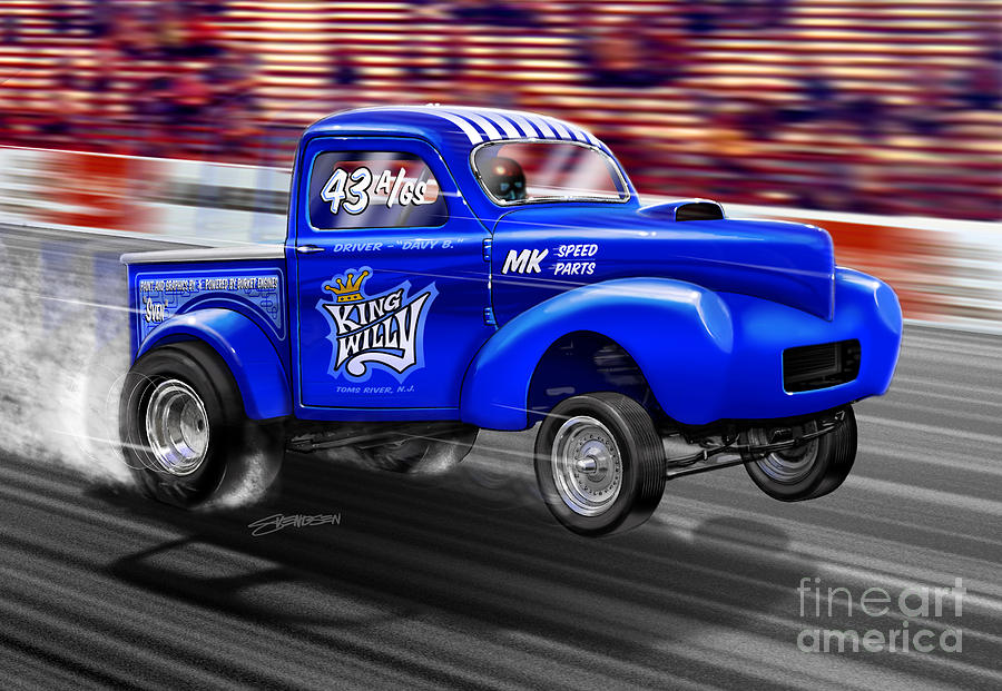 Drag racing Willys Digital Art by Sean Svendsen - Fine Art America