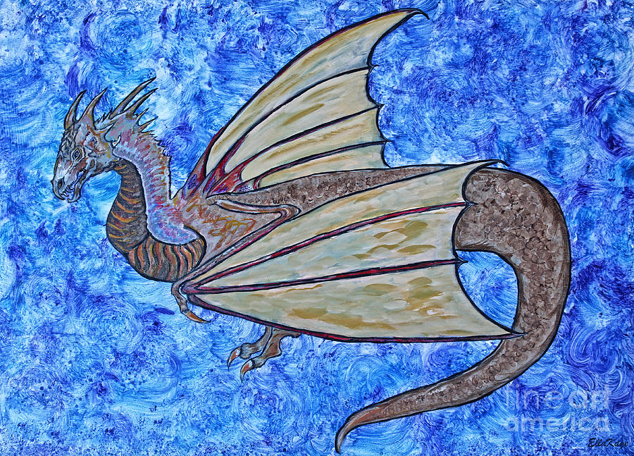 Dragon Flight Fantasy Painting by Ella Kaye Dickey