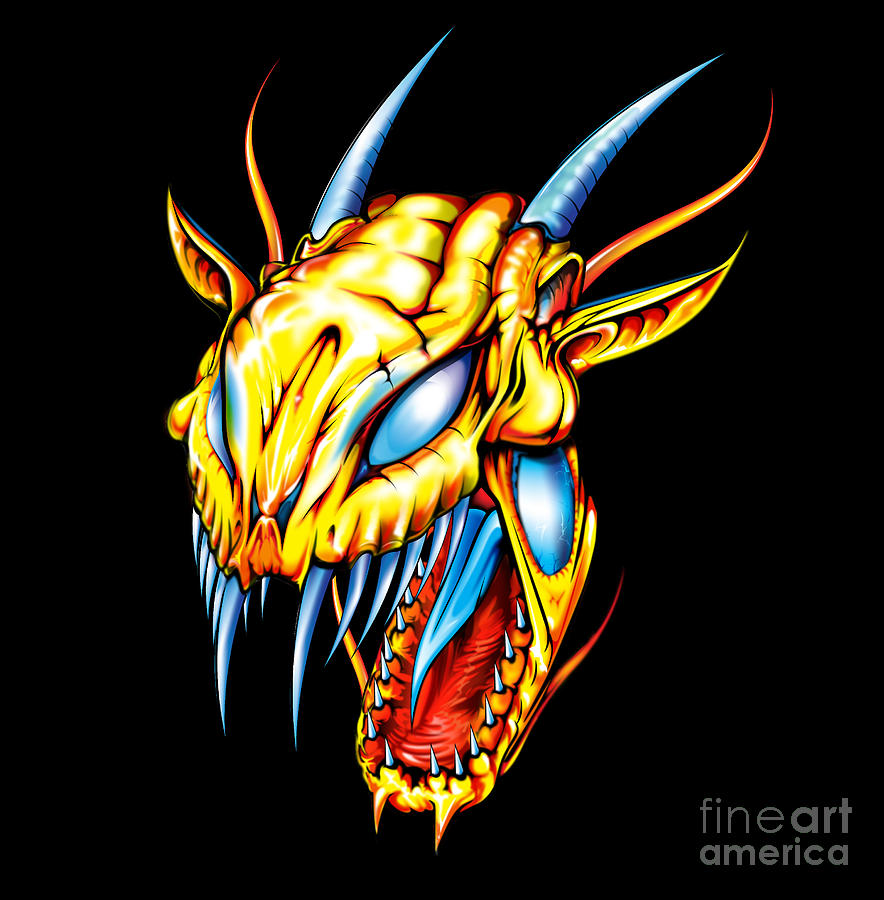 Dragon Head Digital Art by Brian Gibbs