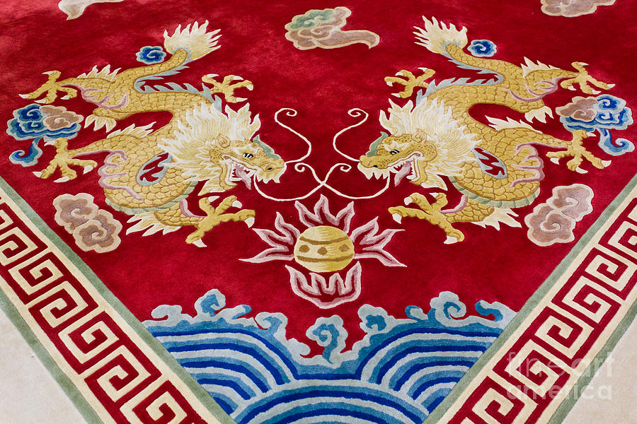 Dragon image on carpet Photograph by Tosporn Preede