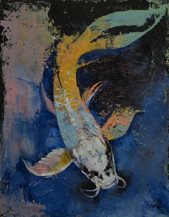 Dragon Koi Painting by Michael Creese