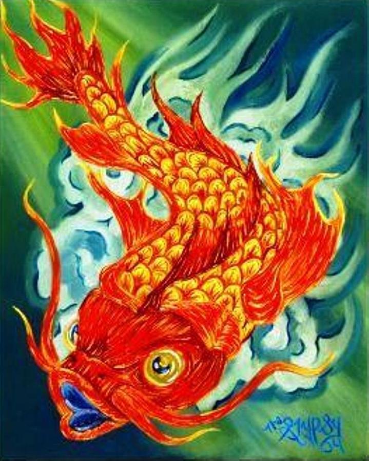 Dragon Koi Painting by The GYPSY