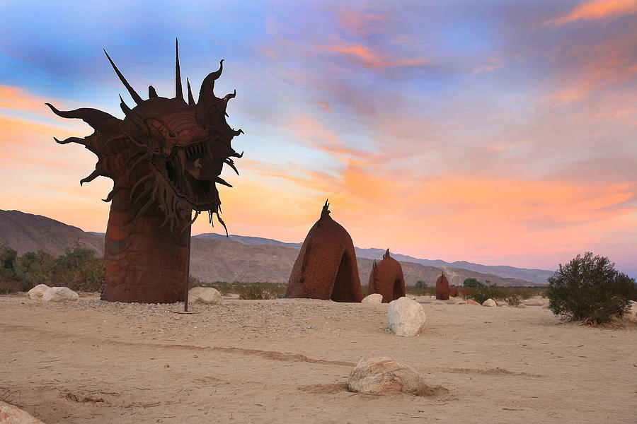 Dragon Sculpture Sunset 2 Photograph by Scott Cunningham