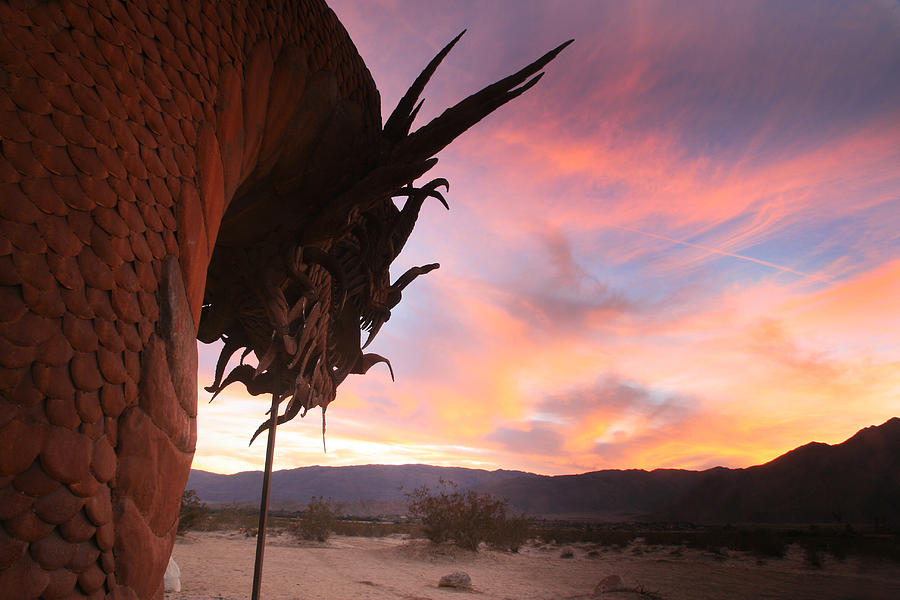 Dragon Sculpture Sunset Photograph by Scott Cunningham