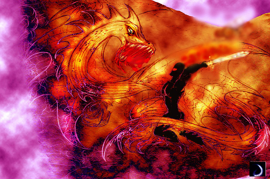 Dragon Painting - Dragon Slayer  by Jazzboy 