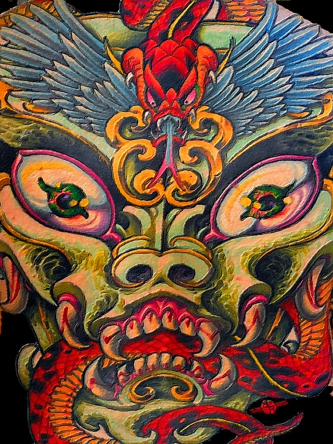 Dragon Tattoo Painting Painting by Tony Rubino