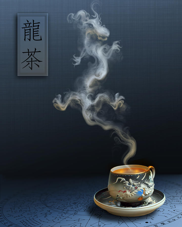 Dragon Tea Digital Art - Dragon Tea Blue by Vanessa Bates