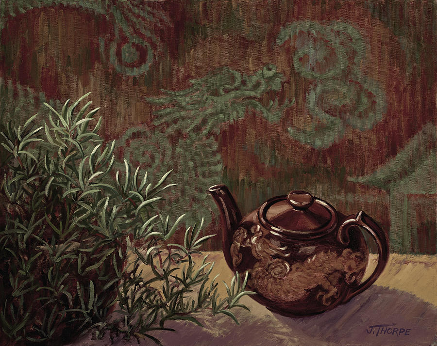Dragon Teapot Painting by Jane Thorpe