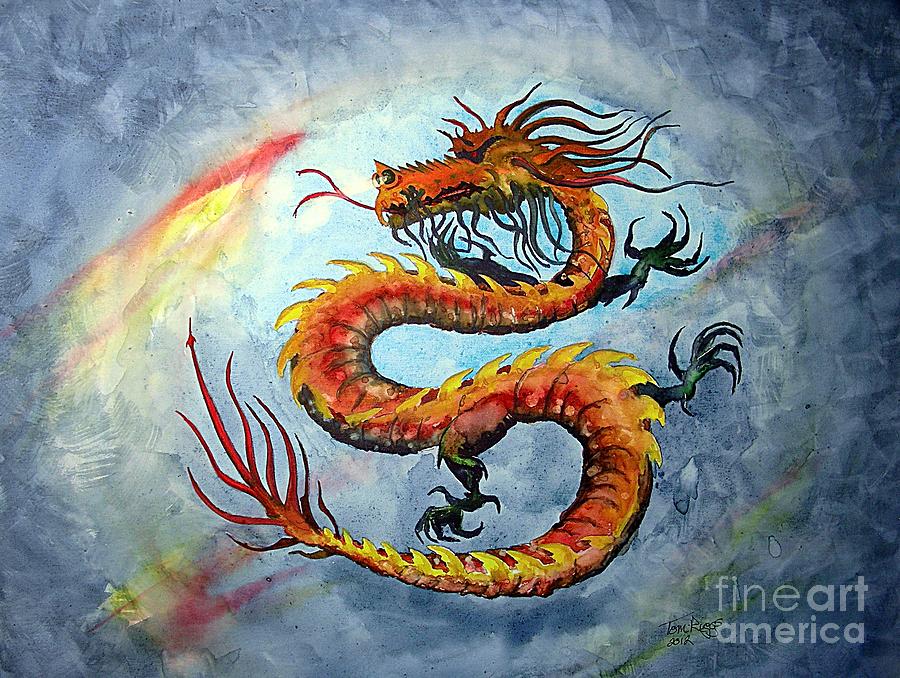 Dragon Painting - Dragon by Tom Riggs