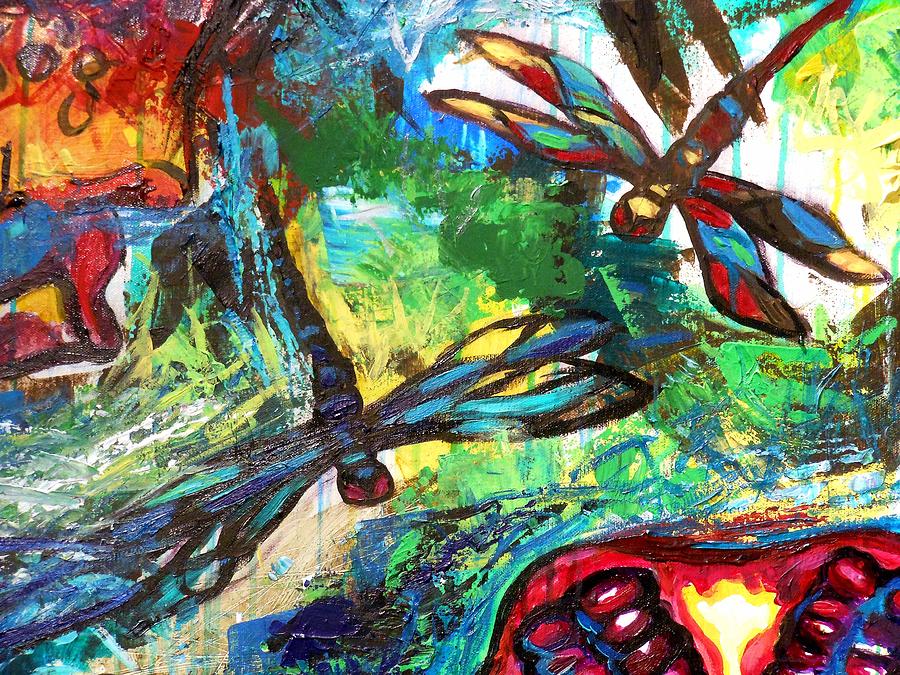 Dragonflies Abstract 3 Painting by Genevieve Esson