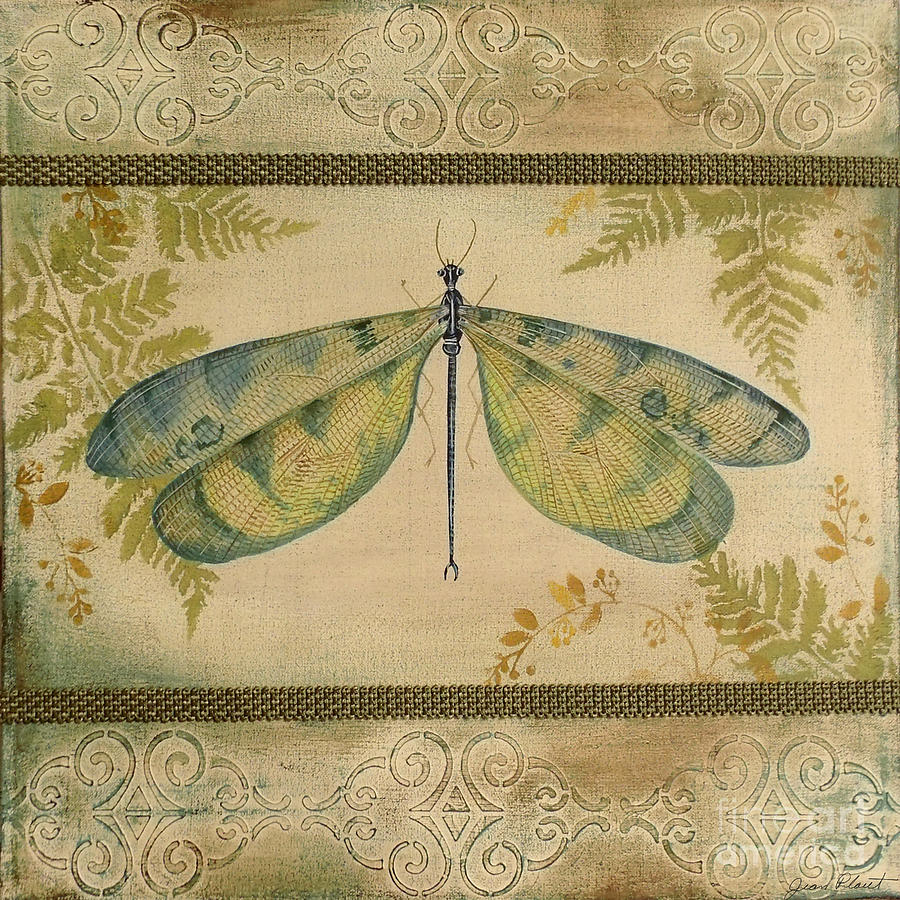Dragonfly Among the Ferns-1 Painting by Jean Plout
