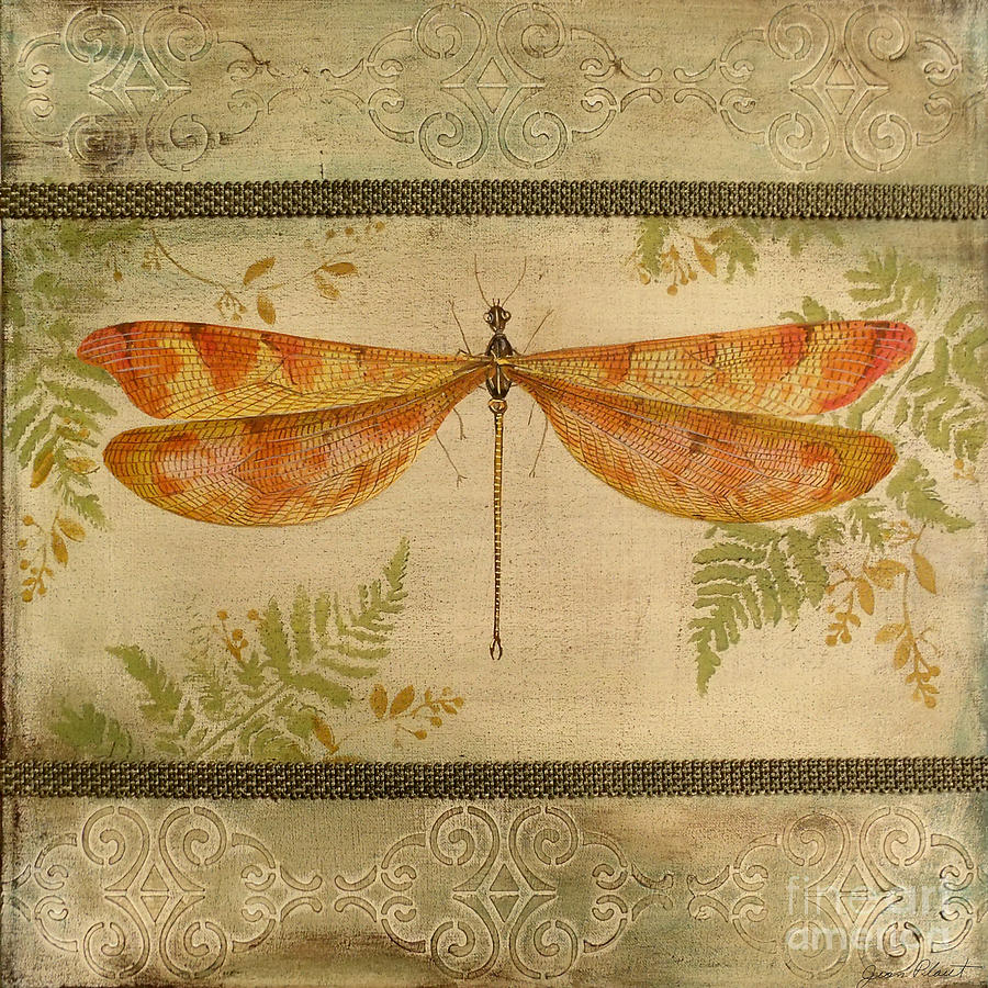 Dragonfly Among the Ferns-2 Painting by Jean Plout