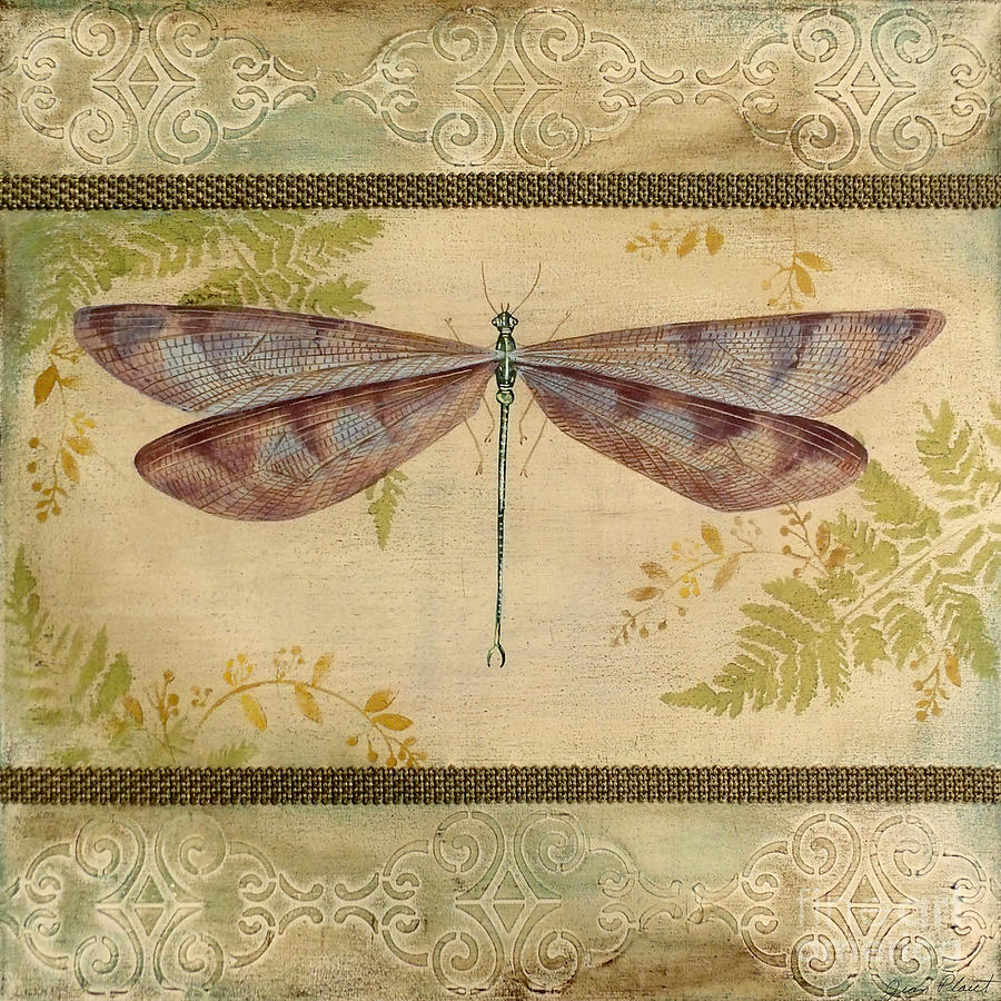 Dragonfly Among the Ferns-3 Painting by Jean Plout