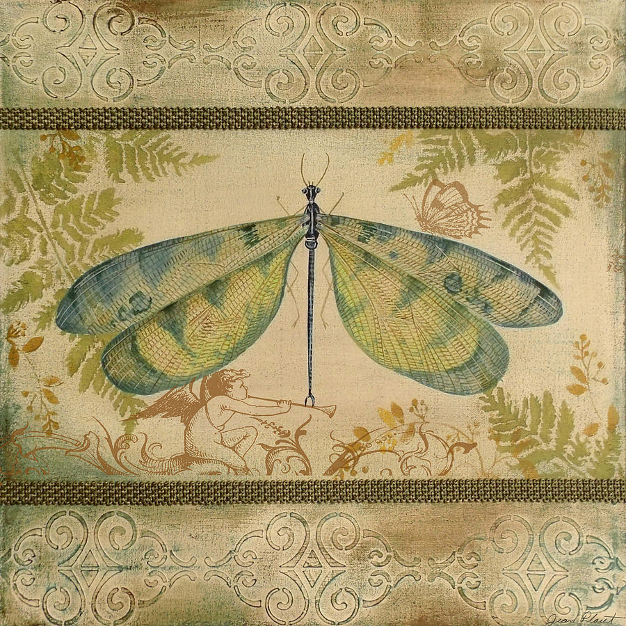 Dragonfly and the Angel-3 Painting by Jean Plout