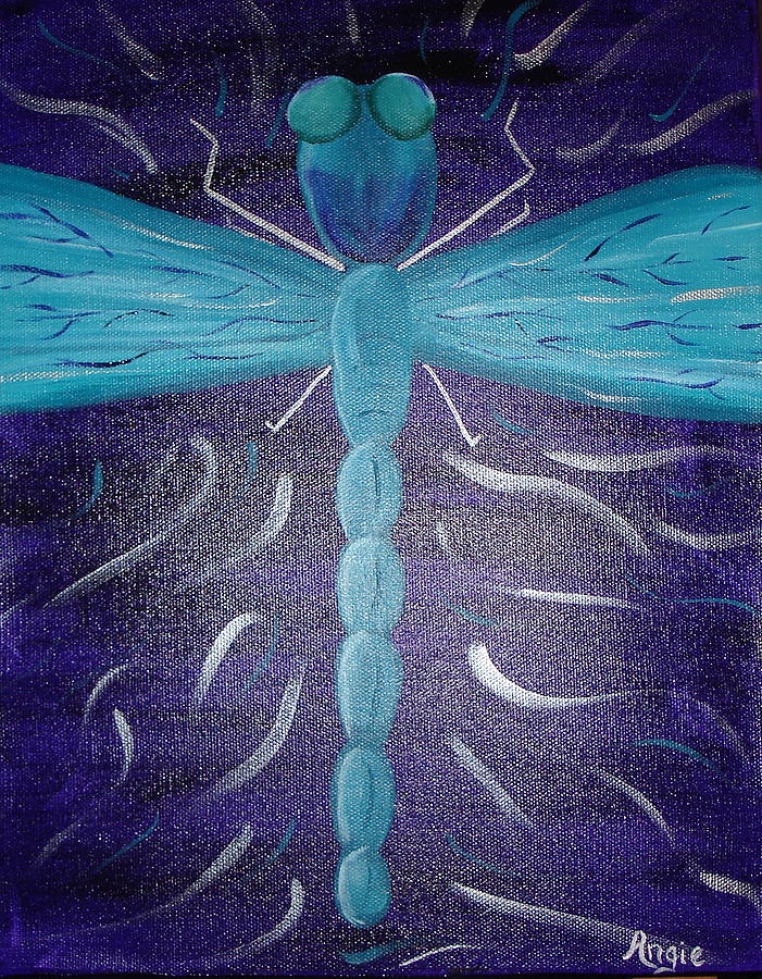 Dragonfly Painting by Angie Butler