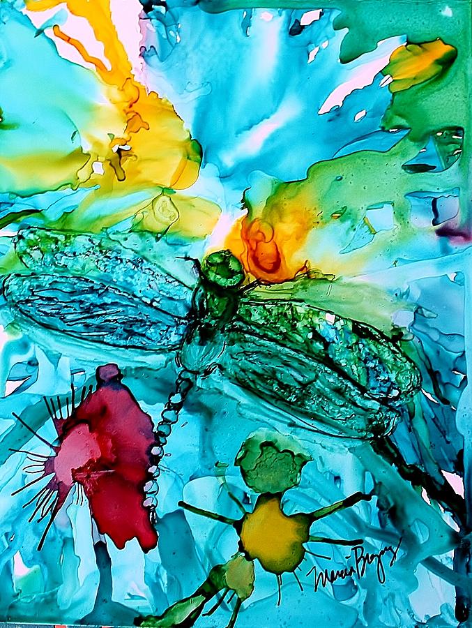 Dragonfly Blues Painting by Marcia Breznay