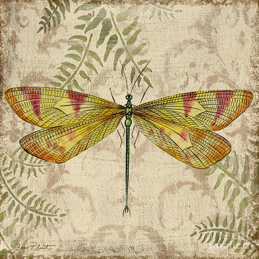 Dragonfly Daydreams-A Painting by Jean Plout
