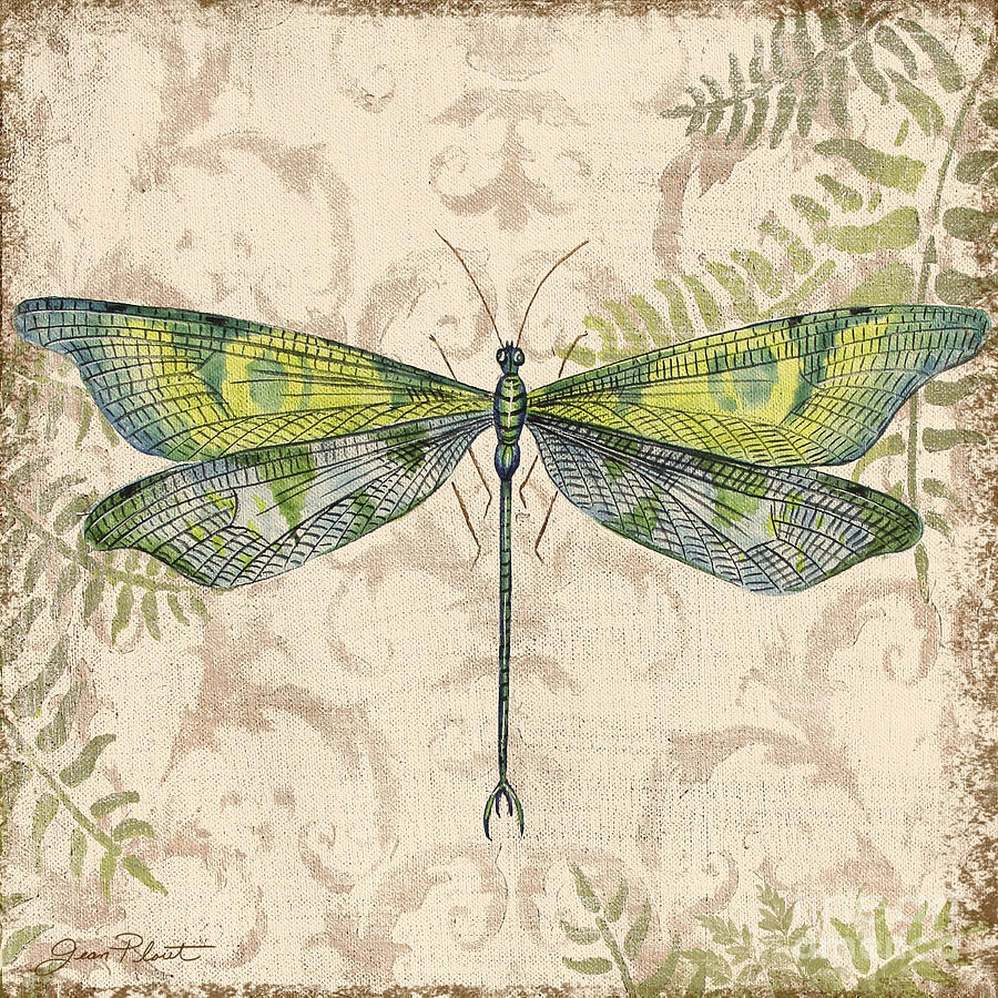 Dragonfly Daydreams-C Painting by Jean Plout