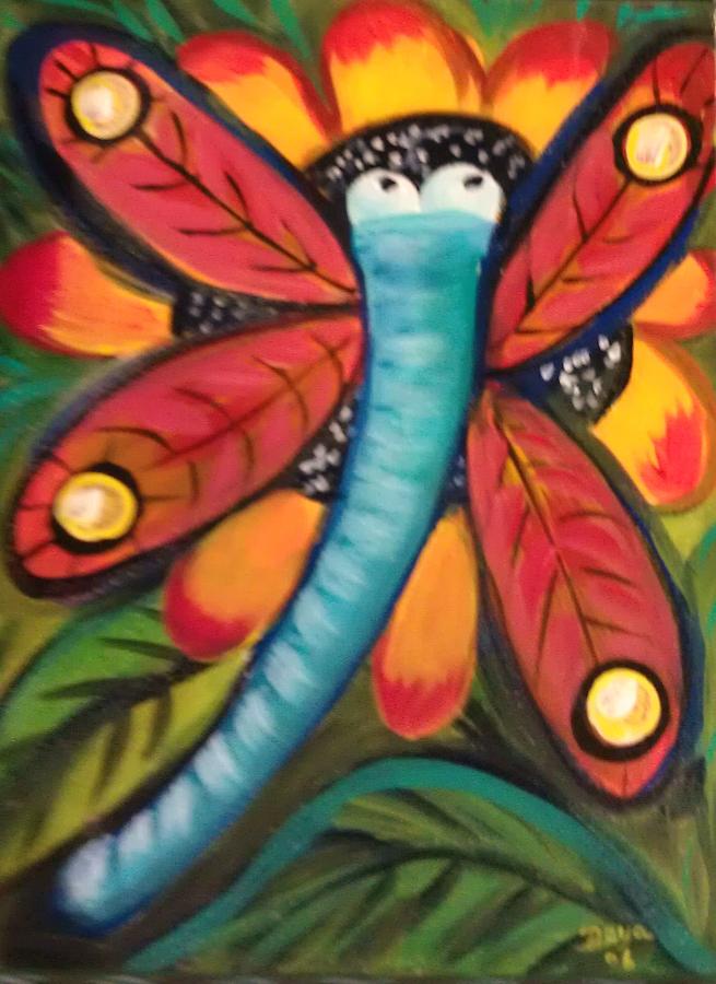 Insects Painting - Dragonfly by Deyanira Harris