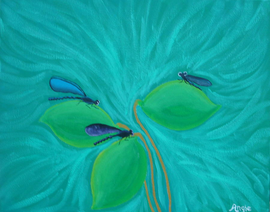 Dragonfly Dreams Painting by Angie Butler