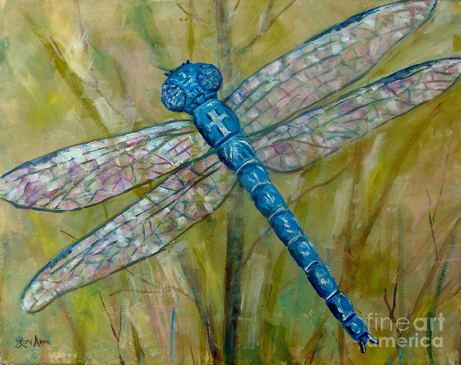 Dragonfly Painting by Lou Ann Bagnall