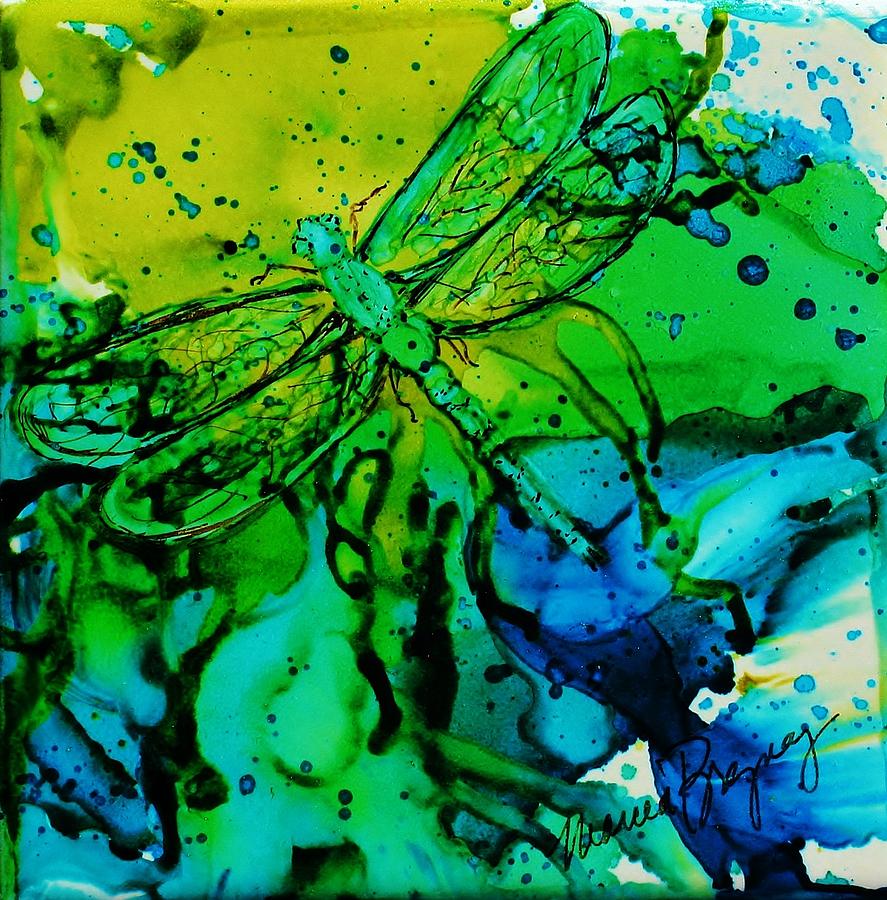 Dragonfly on the Pond Painting by Marcia Breznay