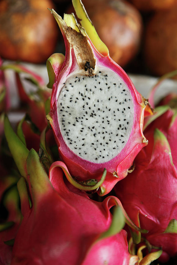 Dragonfruit, Or Pitahaya, In Market Photograph by Paul Taylor Dragonfruit, Or Pitahaya, In Market Photograph by Paul Taylor