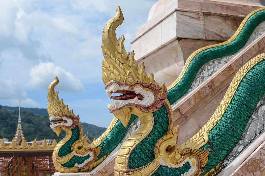 Dragons at Chalong Temple in Phuket Thailand Photograph by Brandon Bourdages