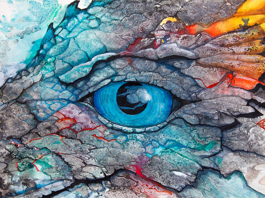 Dragon Painting - Dragons Eye by Patricia Allingham Carlson