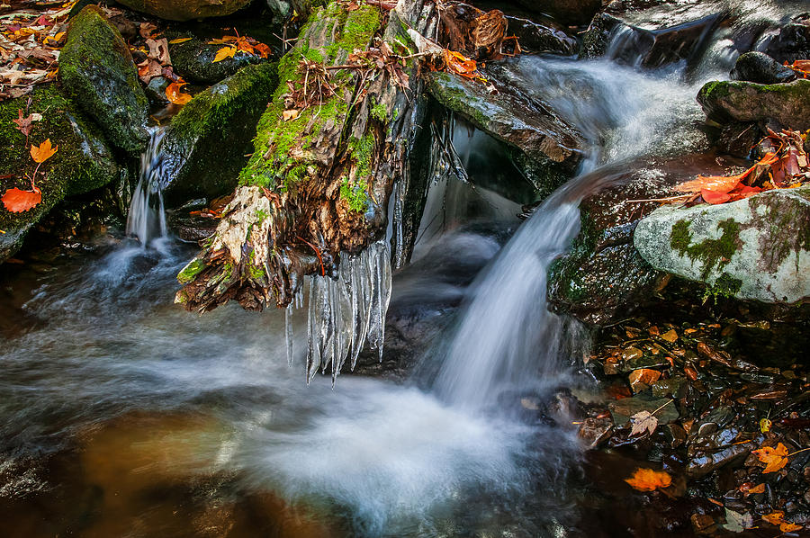 Dragons Teeth Icicles Waterfall Great Smoky Mountains  Photograph by Rich Franco