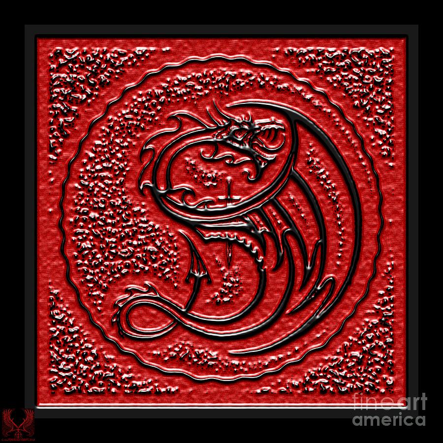 Dragonslayer Logo Txx2red Drawing by Dale Crum