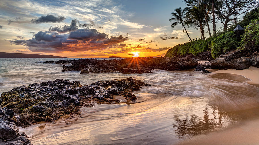 Sunset Photograph - Dramatic Maui Sunset by Pierre Leclerc Photography