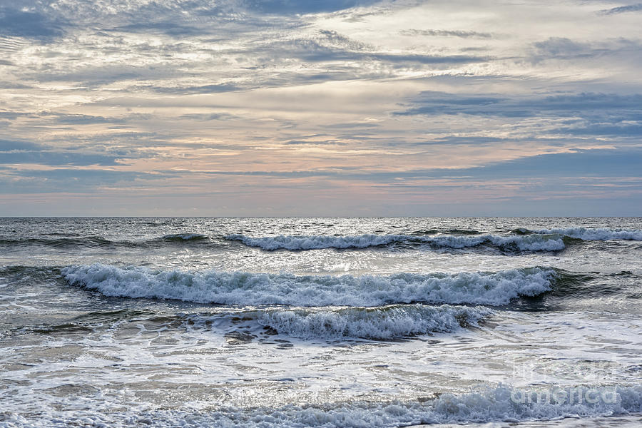 Dramatic ocean tide at Virginia Beach Photograph by Leslie Banks