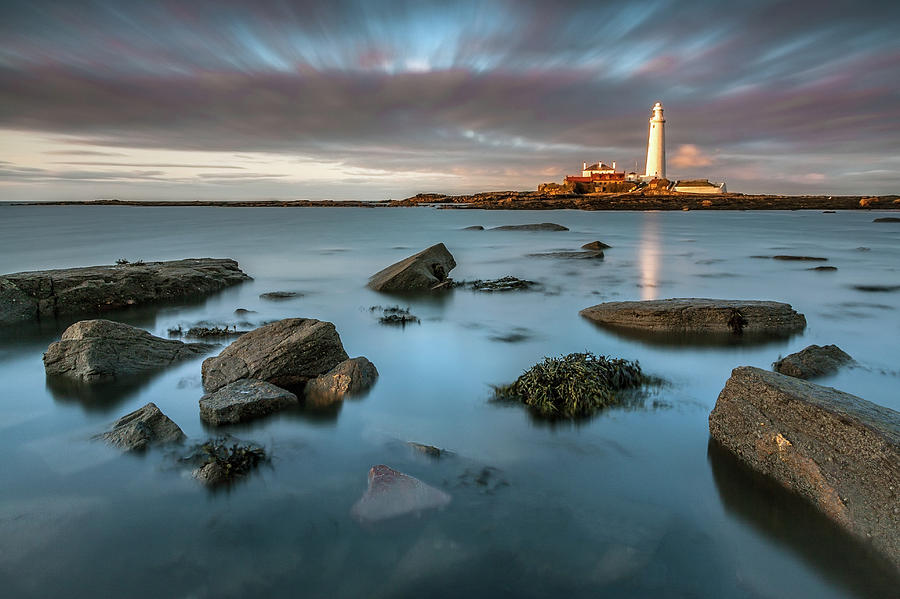 Dramatic Sky At St Marys Lighthouse Photograph by Danny Birrell Photography