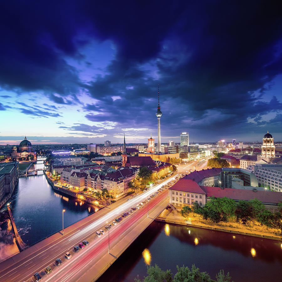 Dramatic Sky Over Berlin Skyline Photograph by @by Feldman 1