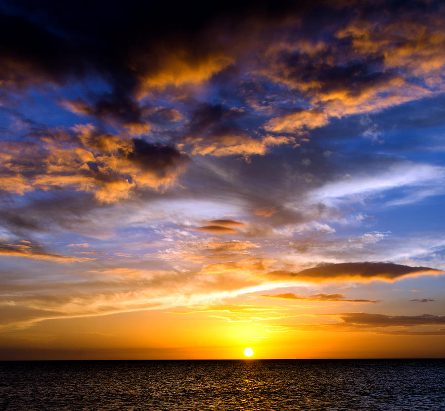 Sunset Photograph - Dramatic Sunset at Fort Myers Beach by Vicki Jauron