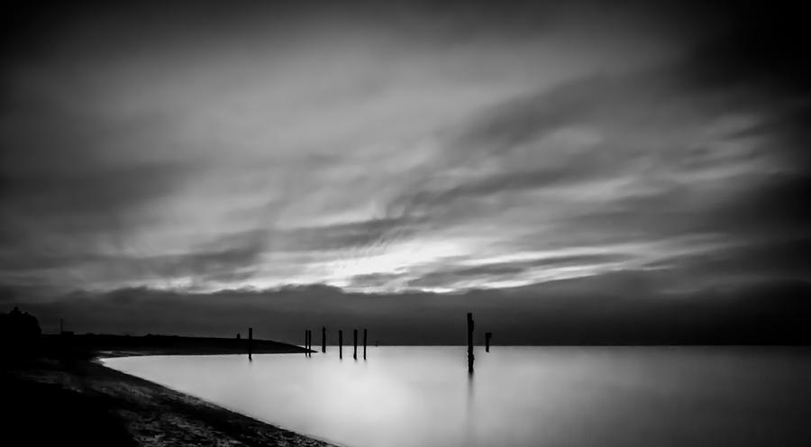 Sunset Photograph - Dramatic Sunset in Black and White by Eva Kondzialkiewicz