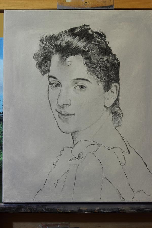 drawing for Gabrielle Cot portrait Painting by Glenn Beasley