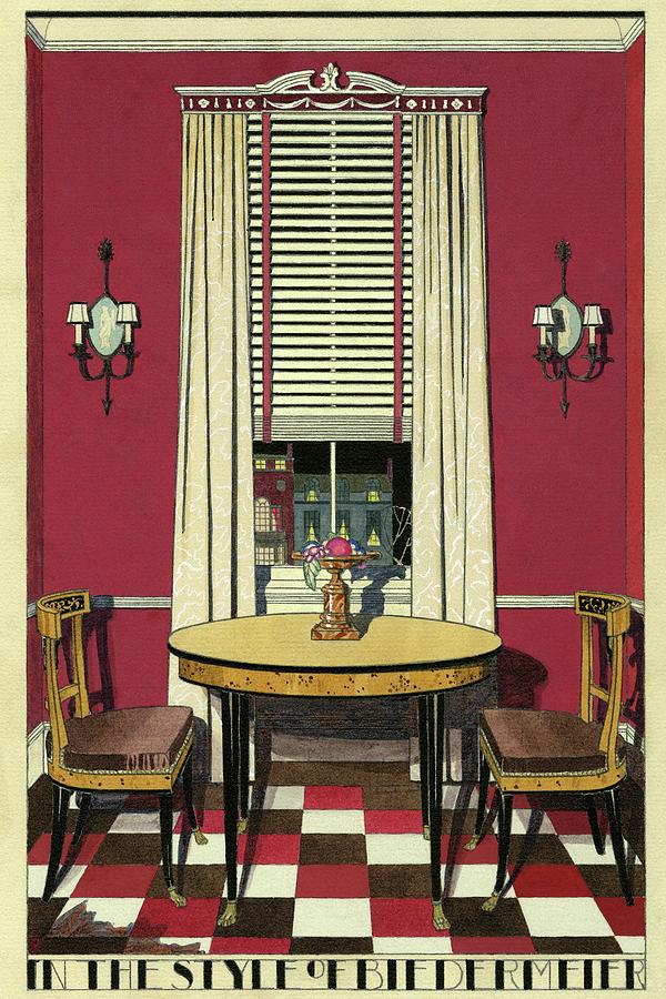 Drawing Of A Breakfast Room Digital Art by Harry Richardson