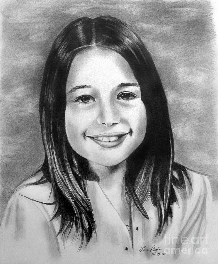 Drawing of a Girl Drawing by Lena Auxier