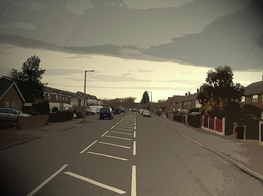 Draycott Road In Sawley, Looking Towards The M1 Motorway Drawing by