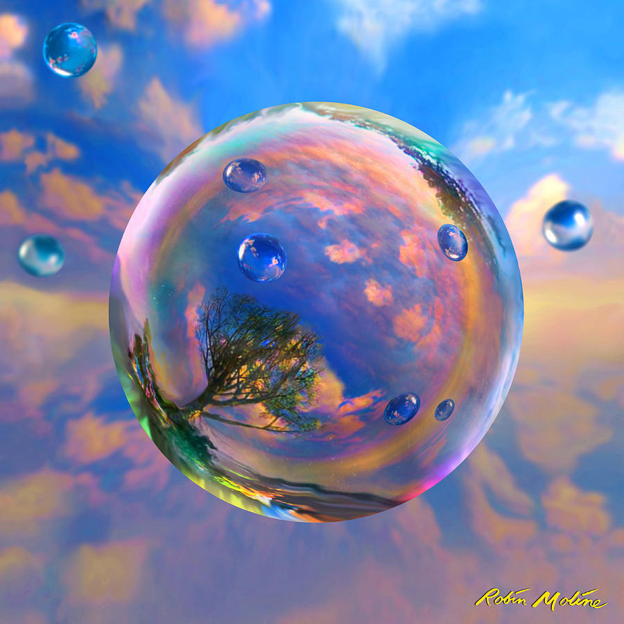 Globe Painting - Dream Bubble by Robin Moline