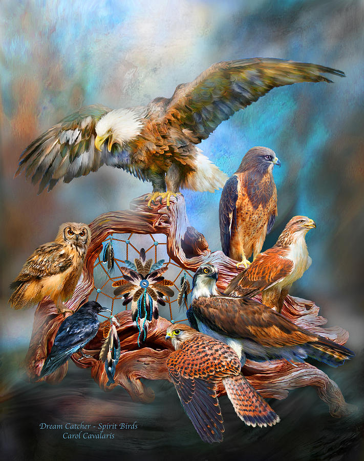 Carol Cavalaris Mixed Media - Dream Catcher - Spirit Birds by Carol Cavalaris