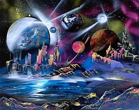Space Painting - Dream by Evaldo Art