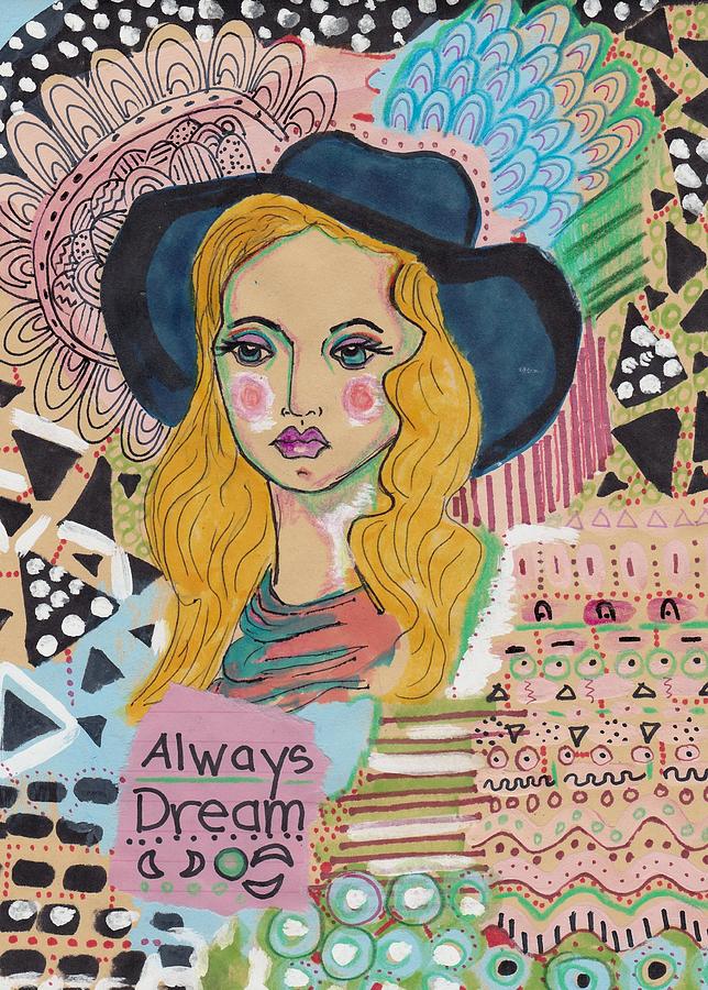 Dream Girl Mixed Media by Rosalina Bojadschijew