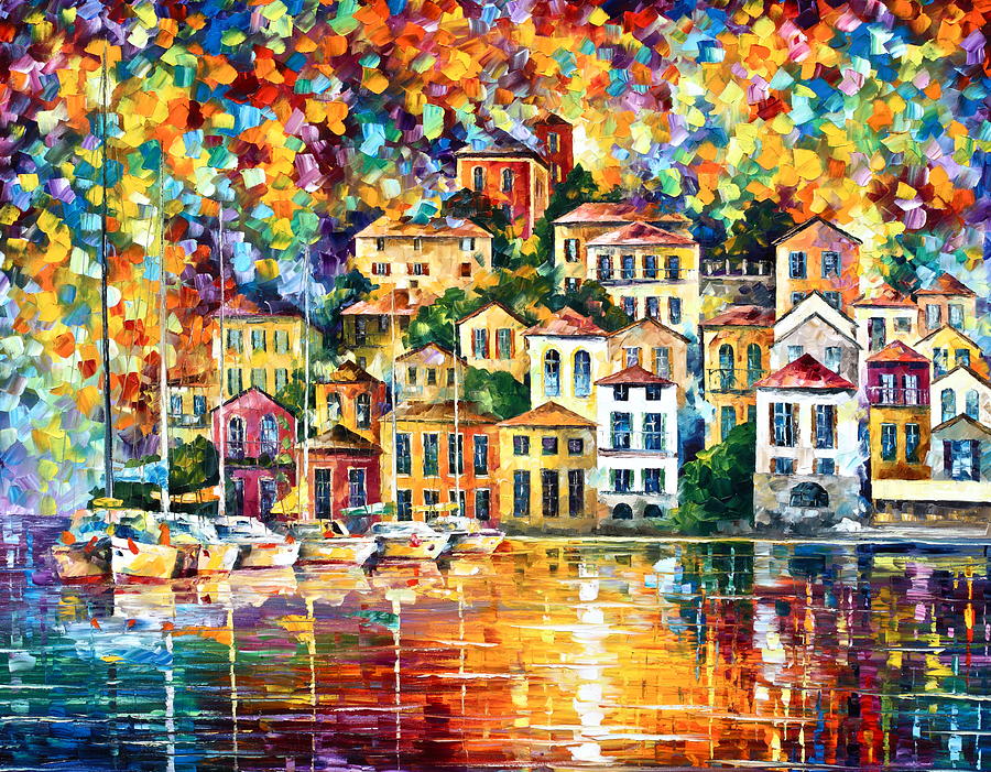 Afremov Painting - Dream Harbor by Leonid Afremov Afremov Painting - Dream Harbor by Leonid Afremov