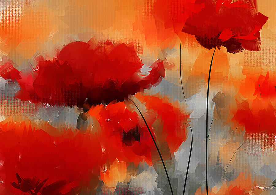 Valentines Day Painting - Dream Of Poppies by Lourry Legarde
