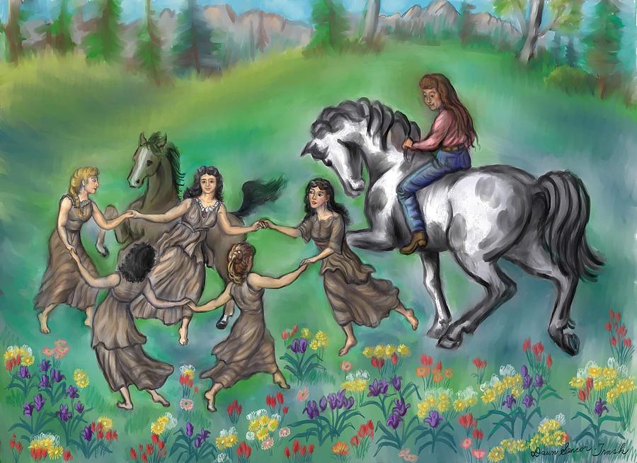 Fantasy Digital Art - Dream - Searching for Wild Horses by Dawn Senior-Trask