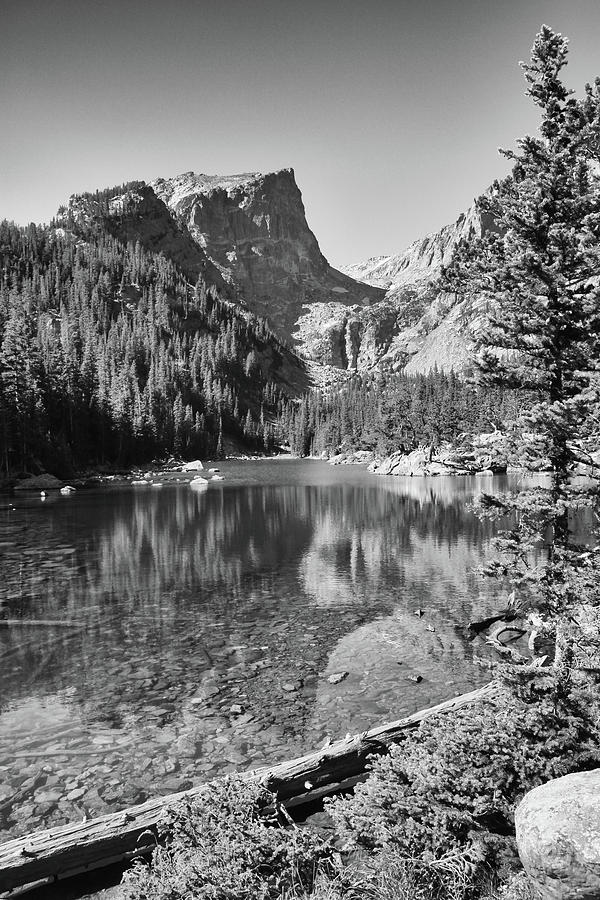 Dreaming at Dream Lake - Black and White Photograph by Harold Rau